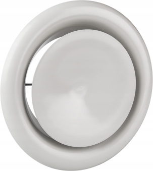 Anemostat nawiewny 100 mm metalowy biały + ramka