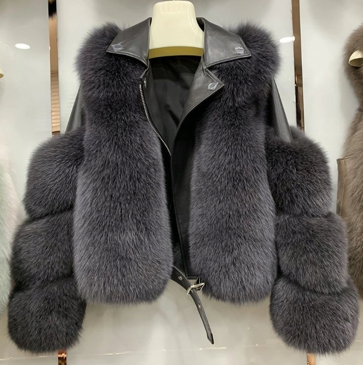 LUX Ramoneska Skóra naturalna Futro z Lisa 34 XS Typ futro