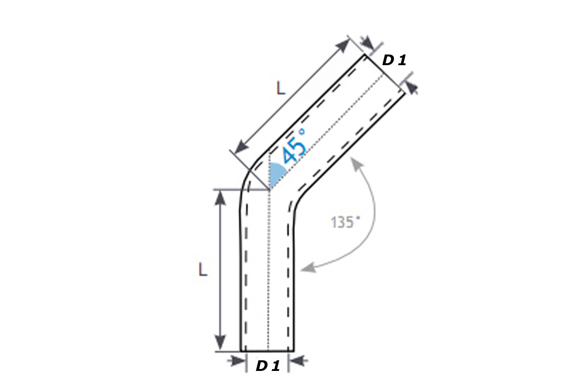 KOLANKO SILIKONOWE TW - 45st - 20mm - CZARNE Producent części Turboworks