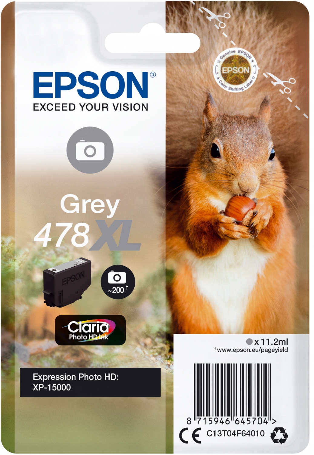 

Tusz org. Epson 478XL Grey T04F6 XP-15000