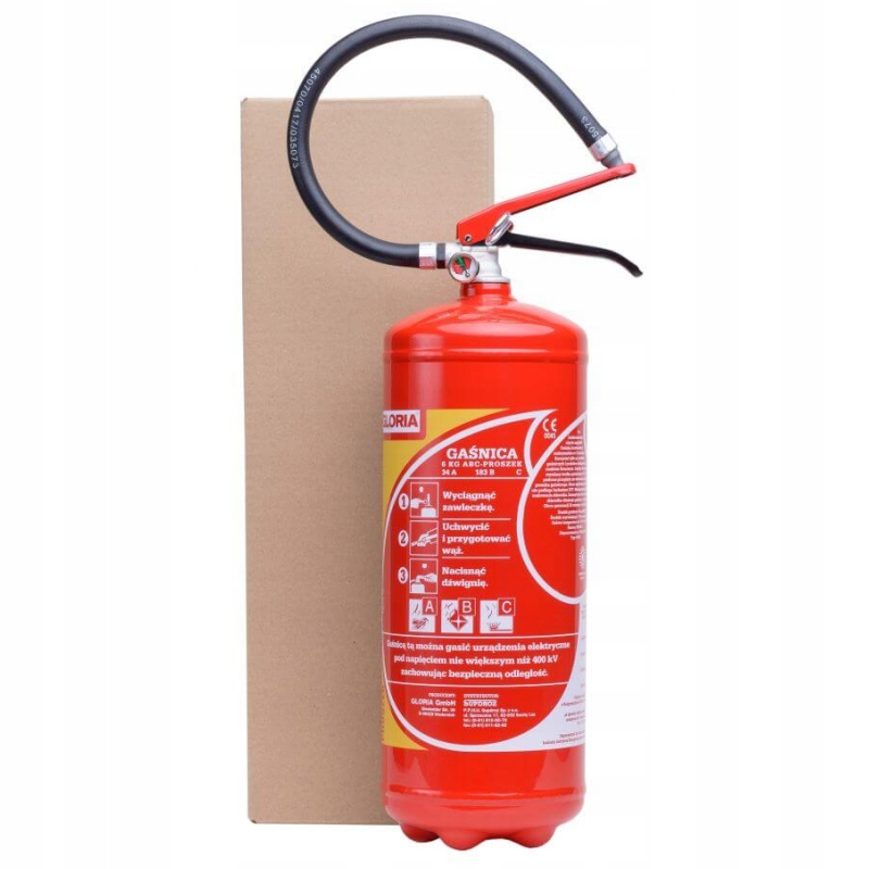 GAŚNICA proszkowa POLSKA 6 kg GP 6x NOWA Gaśnice Rodzaj proszkowa