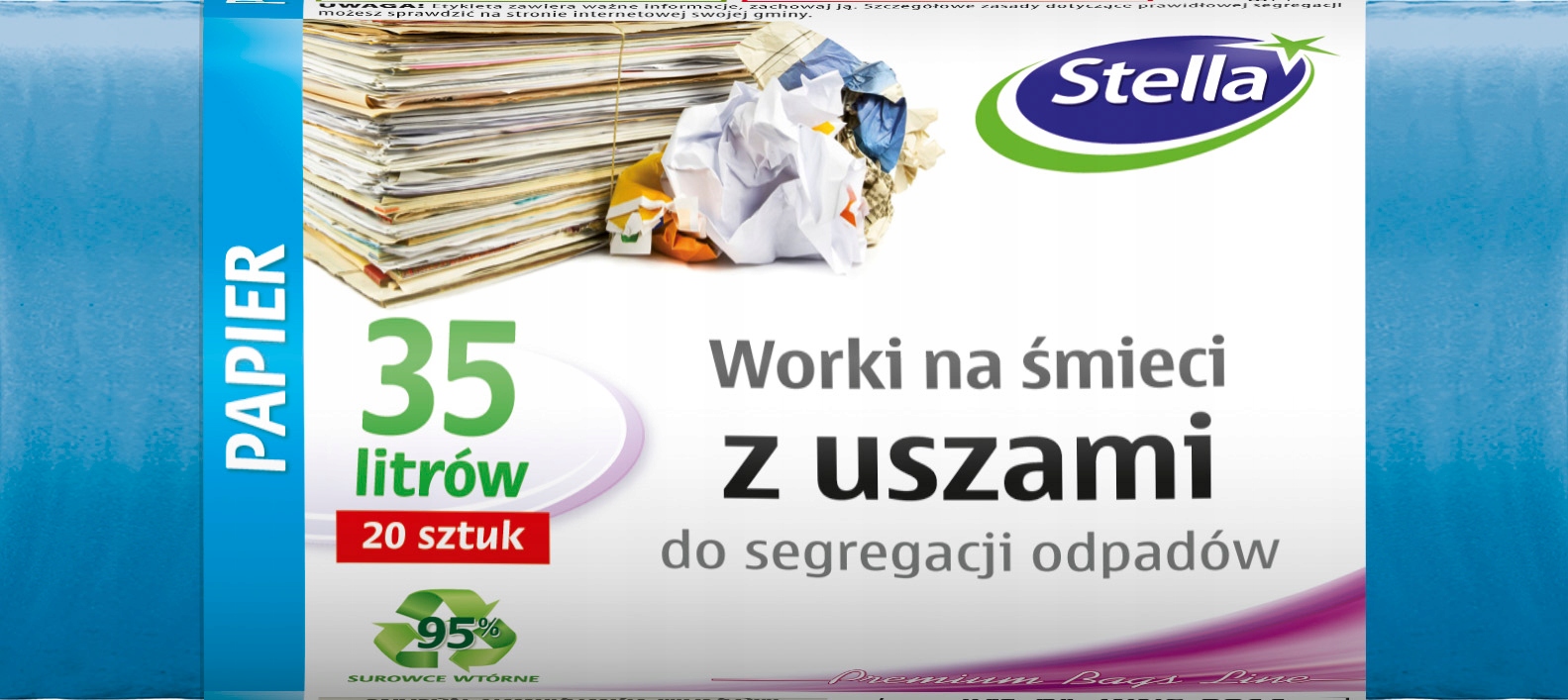 

Worki do segregacji odpadów, nieb. Papier 35L a20