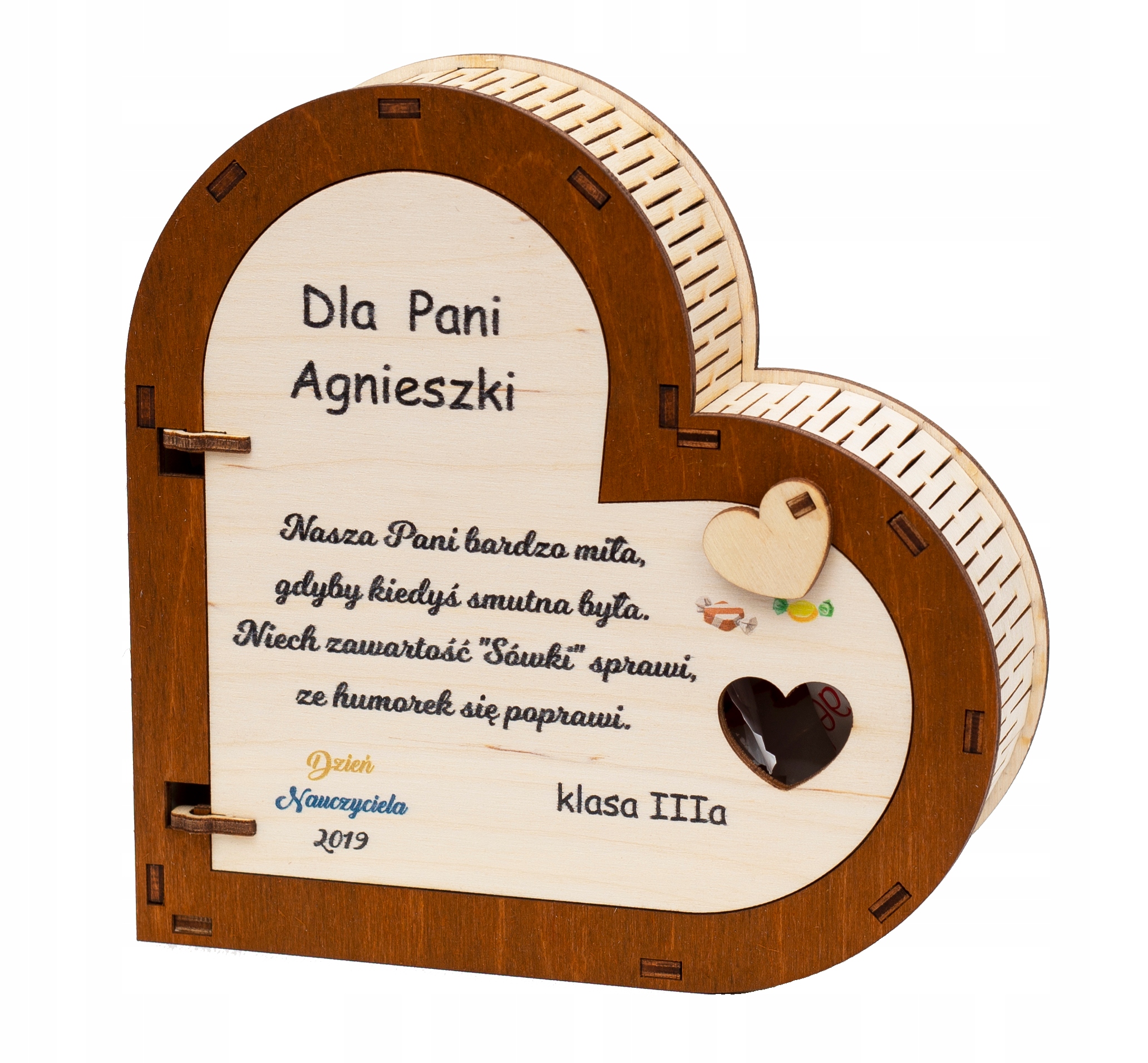 

Prezent na Dzień Nauczyciela serce cukierki