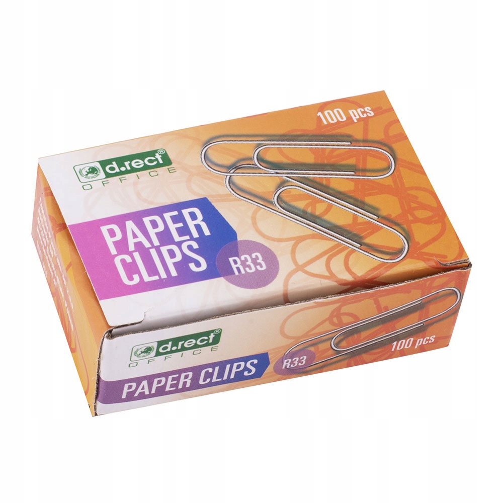 SPINACZE BIUROWE OKRĄGŁE METALOWE 33mm 100szt