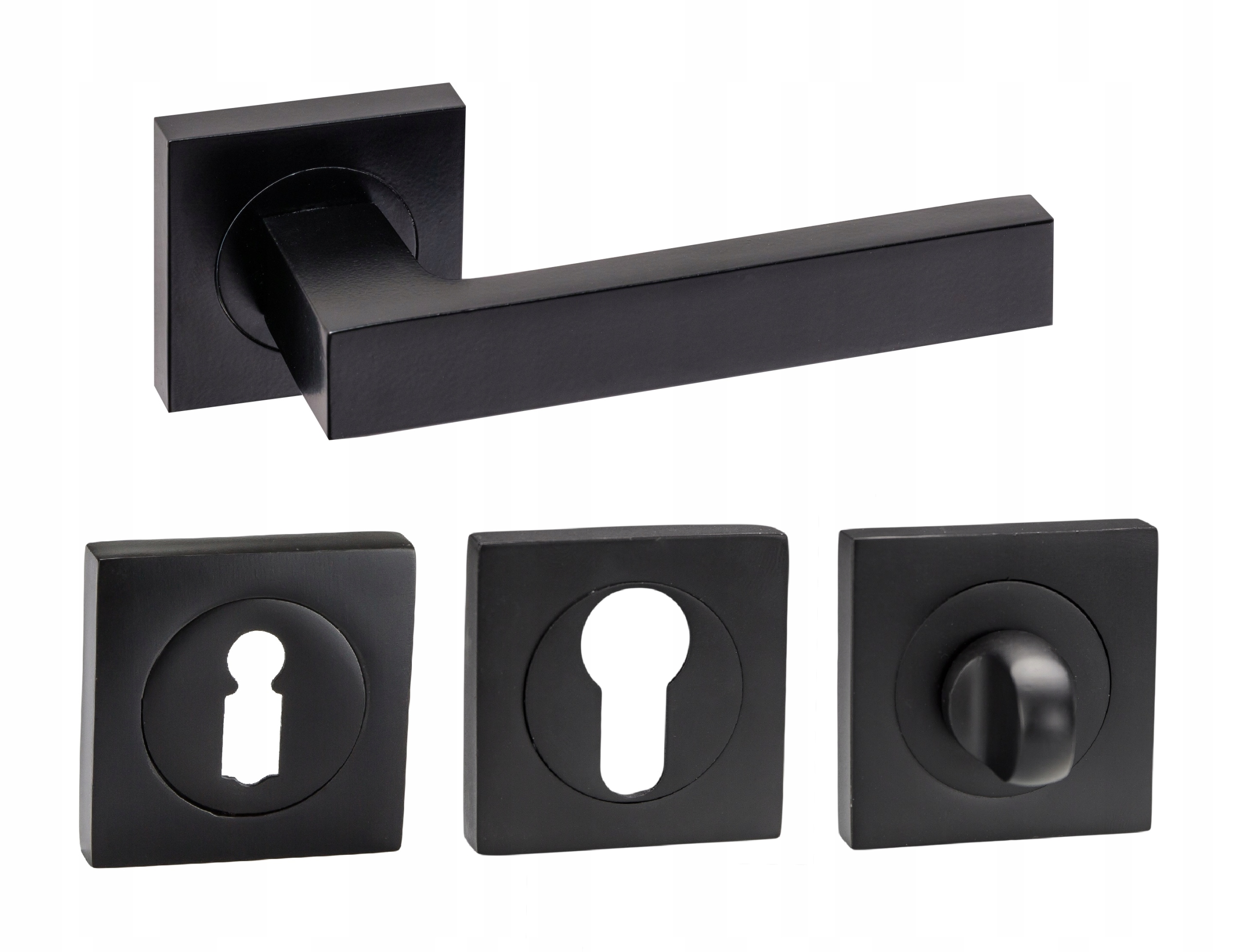 

Klamka Do Drzwi Czarna Inox + Szyld Dolny Komplet