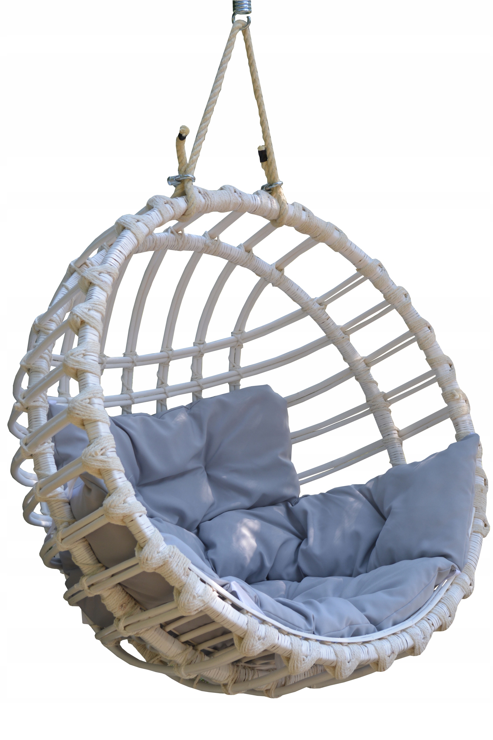 FOTEL WIKLINOWY WISZĄCY BIAŁY Huśtawka z wikliny