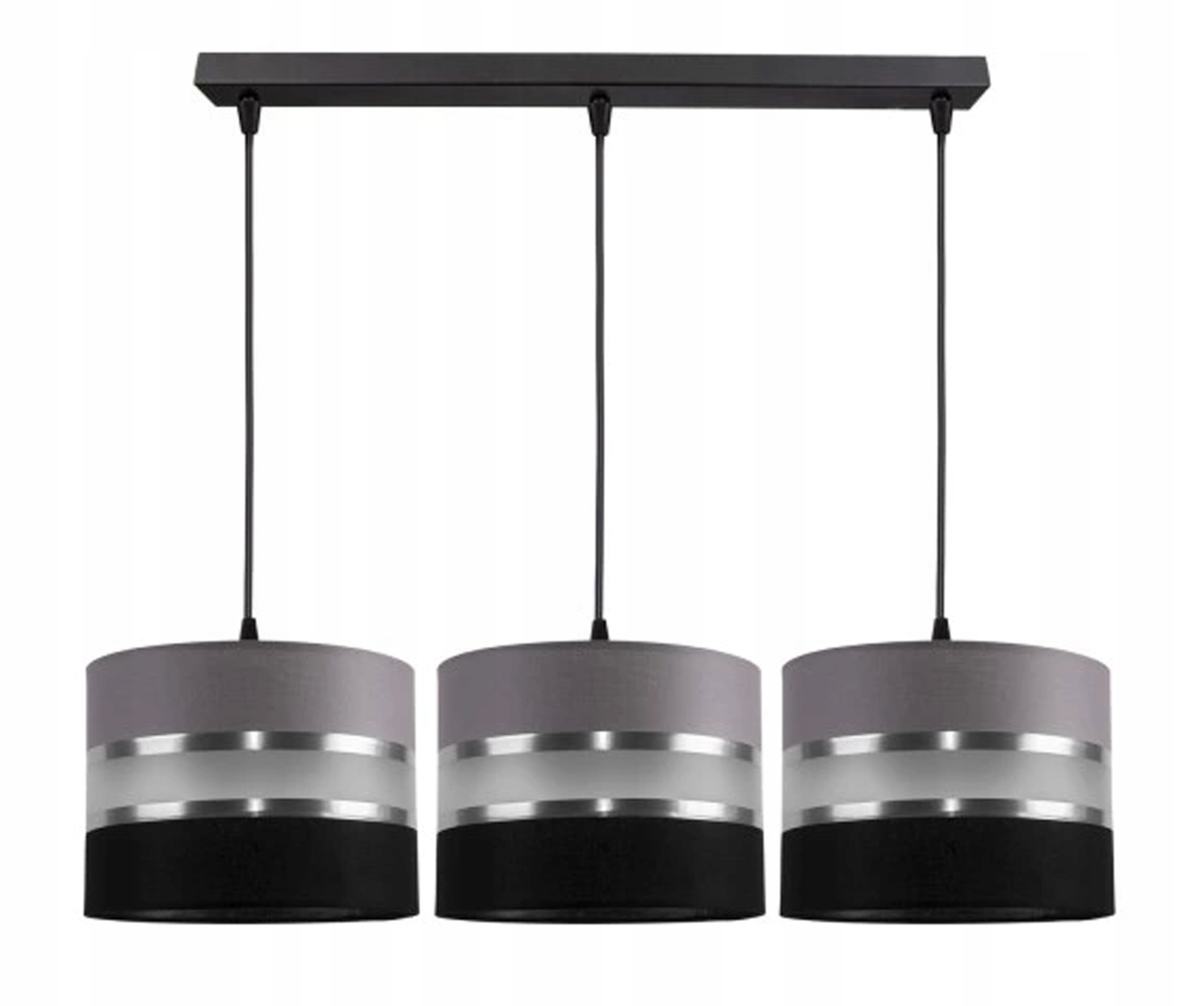 

Lampa Sufitowa Żyrandol Abażur Gala Szaro-czarna
