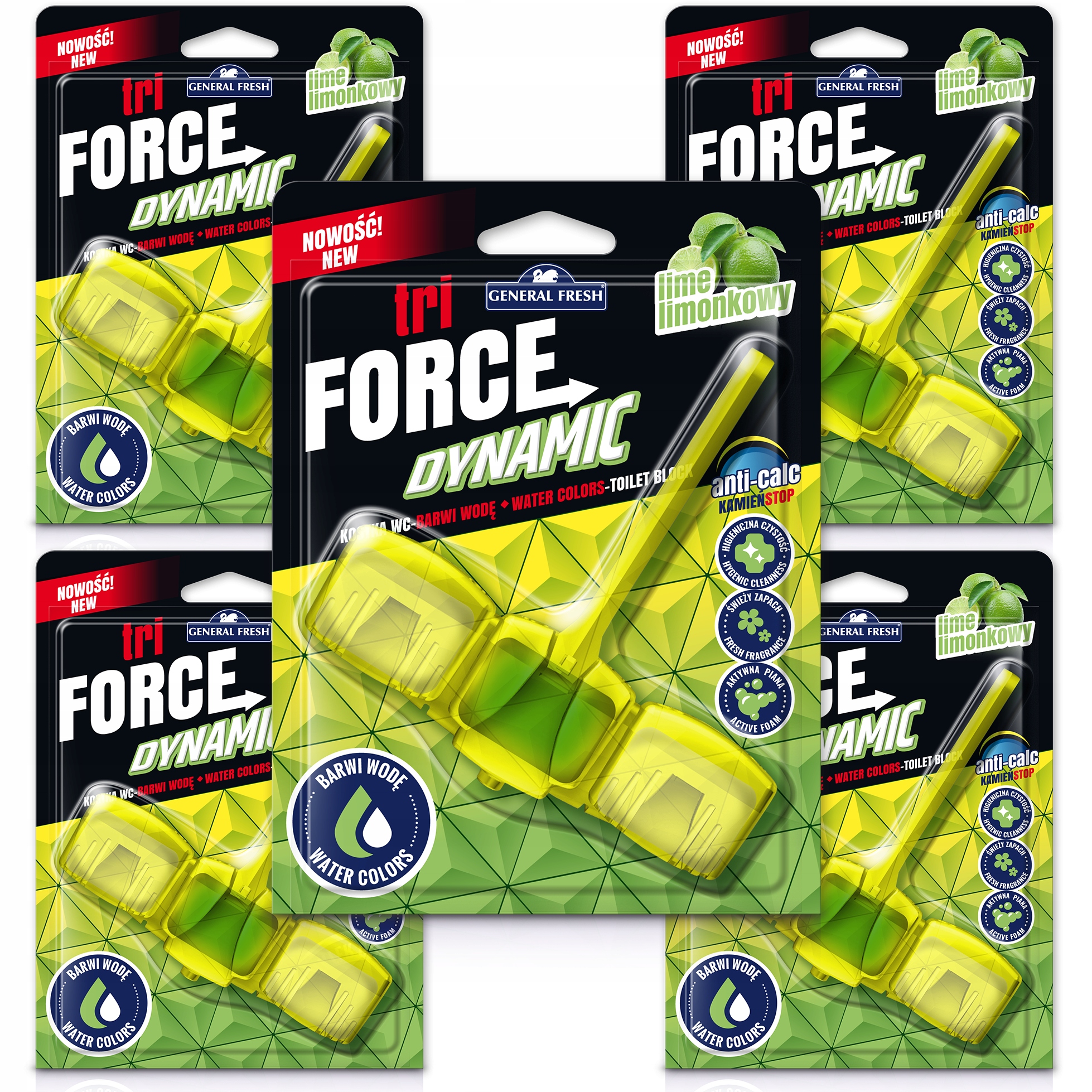 

General Fresh kostka Wc Tri-Force Dynamic limon x5