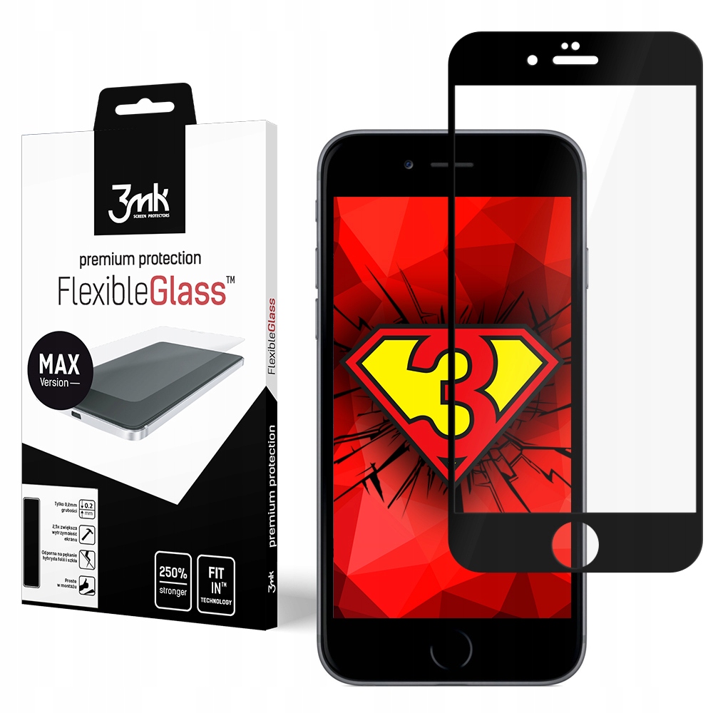 

Szkło hybrydowe 0,2mm do iPhone 6/6s 3mk Glass Max