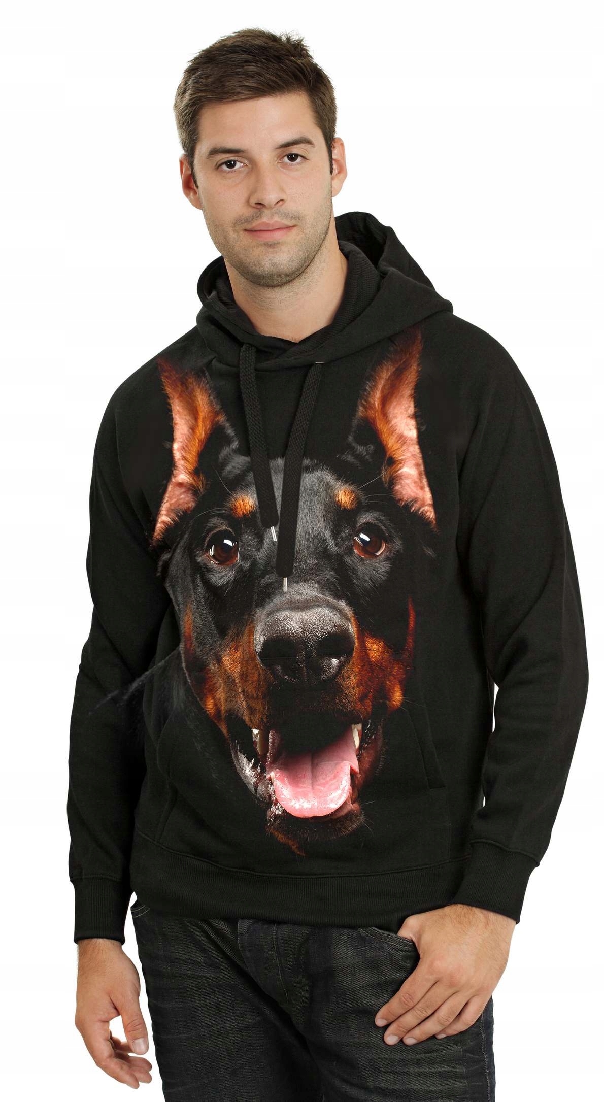 

Bluza Z Kapturem Doberman S Nadruk 3D Polska