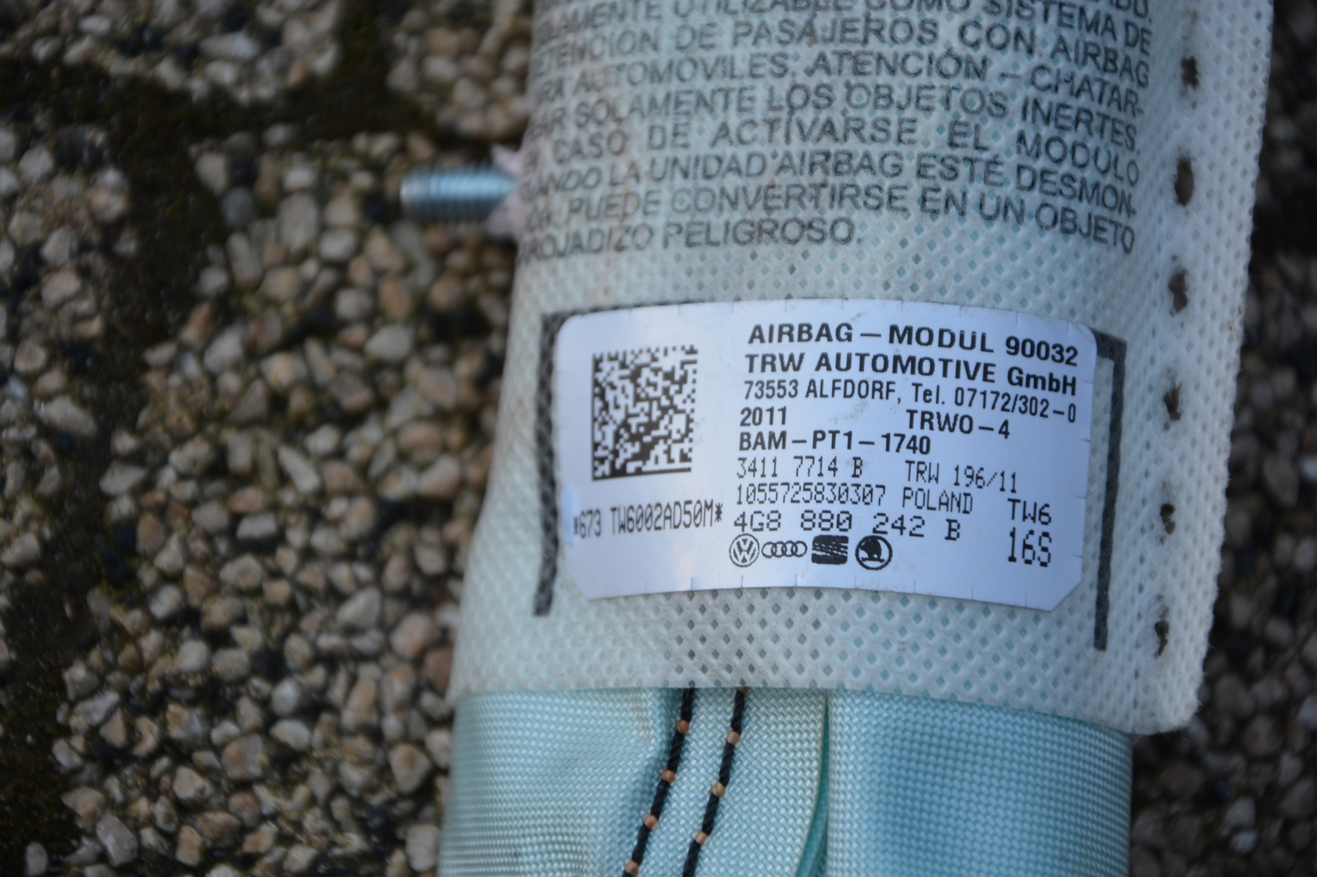 AIRBAG FOTELA AUDI A6 C7 4G8880241B 4G8880242B Numer katalogowy oryginału 4G8880241B 4G8880242B