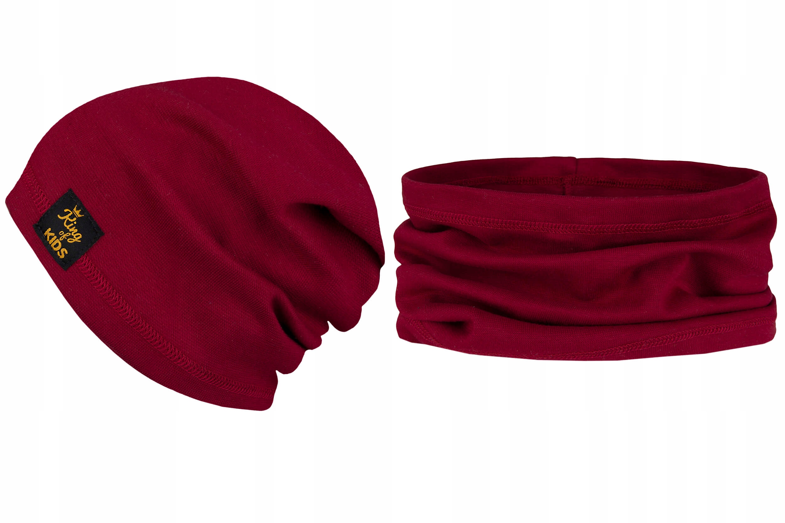 

Czapka komin komplet Wiosna / Jesień Bordowy 52-54