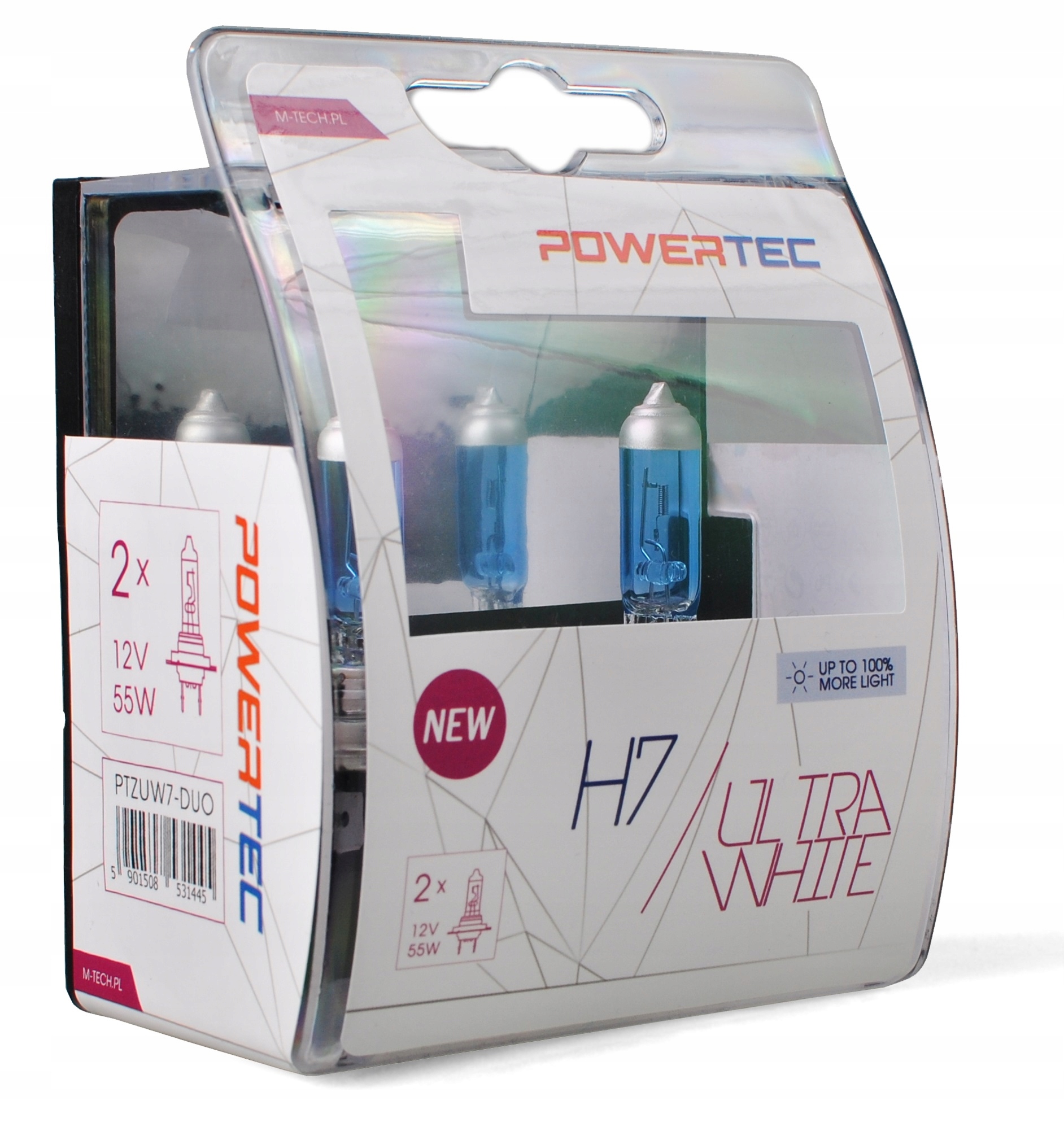 

2x Żarówka H7 55W +100% Światła Ultra White Biała