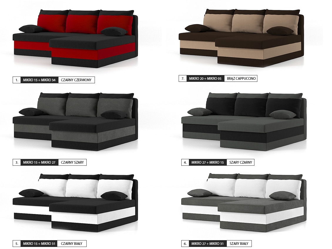 Narożnik DELI funkcja SPANIA łóżko ROGÓWKA sofa Kod producenta 123_DELI