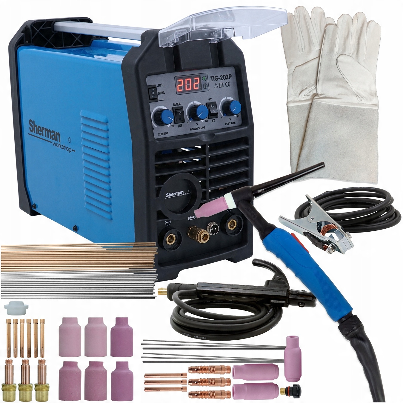 

Spawarka Tig 200 Mma Puls Hf 200P Sherman zestaw