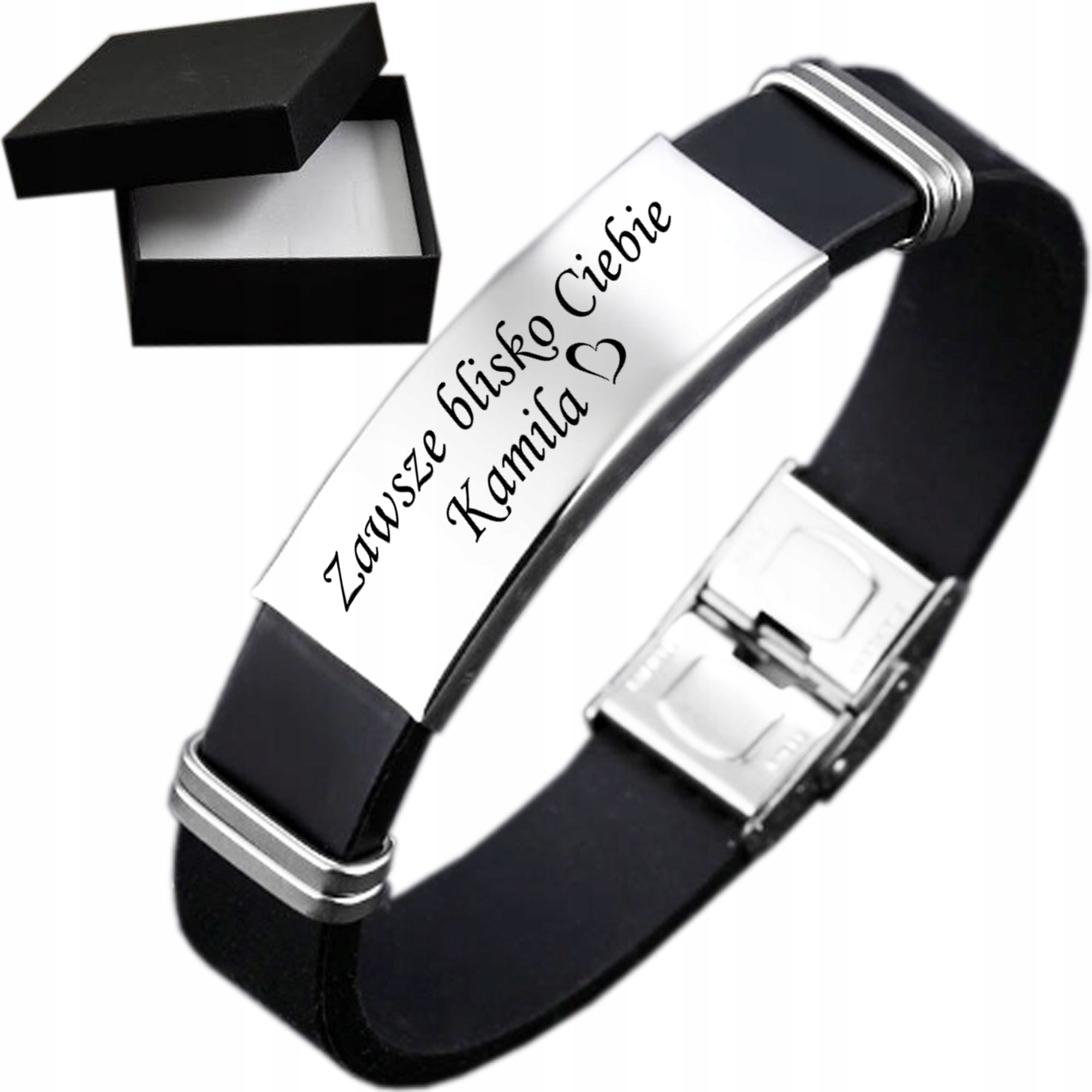 

Bransoletka Stal szlachetna Kauczuk Grawer dla par