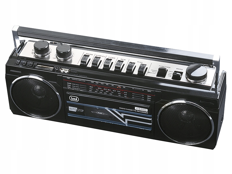 RADIOMAGNETOFON NA KASETY BLUETOOTH/USB/SD/MP3 RADIO KASETA BOOMBOX Rodzaj jednokasetowy