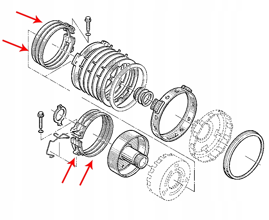 TASMA HAMULEC SKRZYNI AUTOMAT DP0 AL4 RENAULT ORYG Gearbox type Automatic