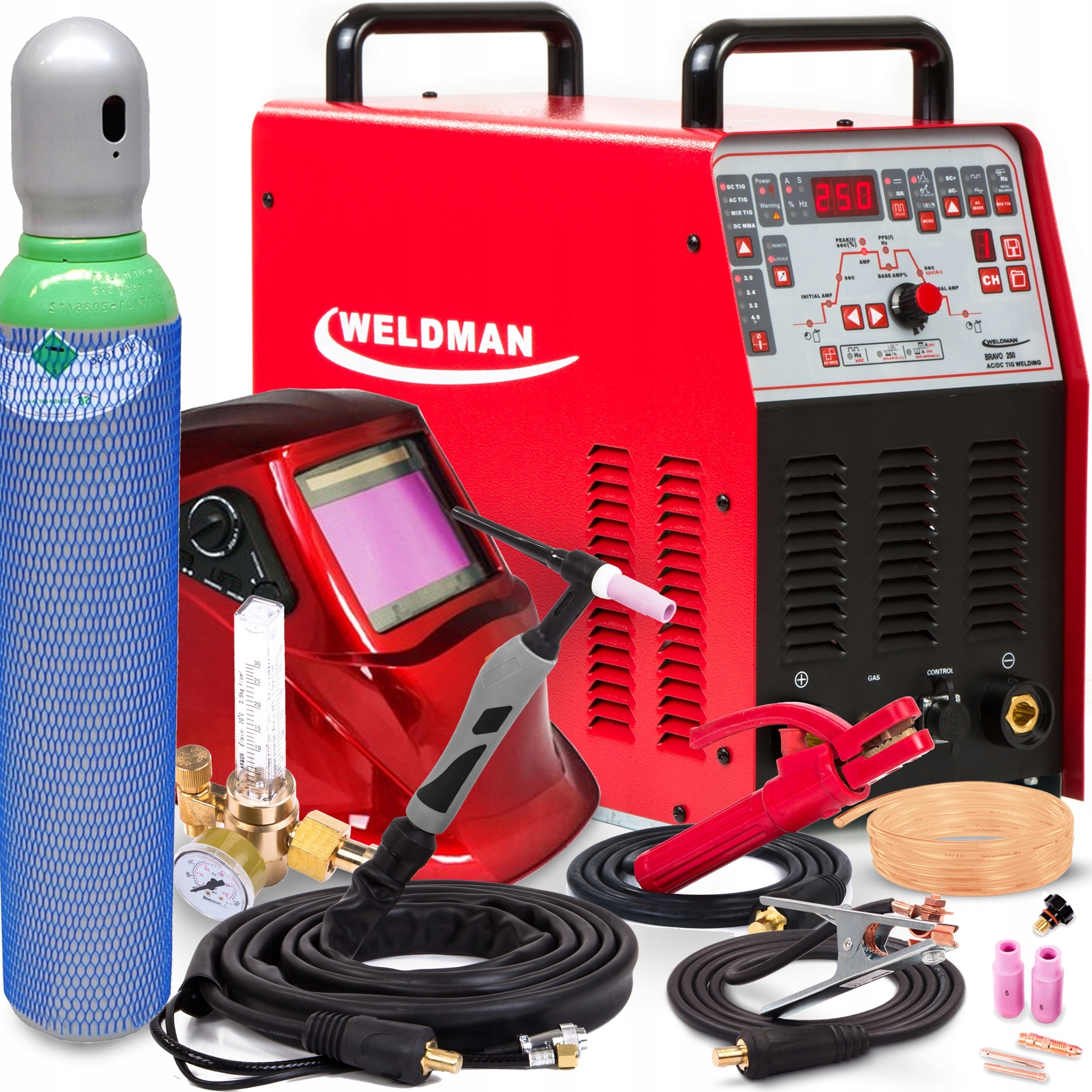 Invertorová Svářečka Weldman Bravo Tig 250 Ac DC Puls Mma 230V Alu Igbt Hf