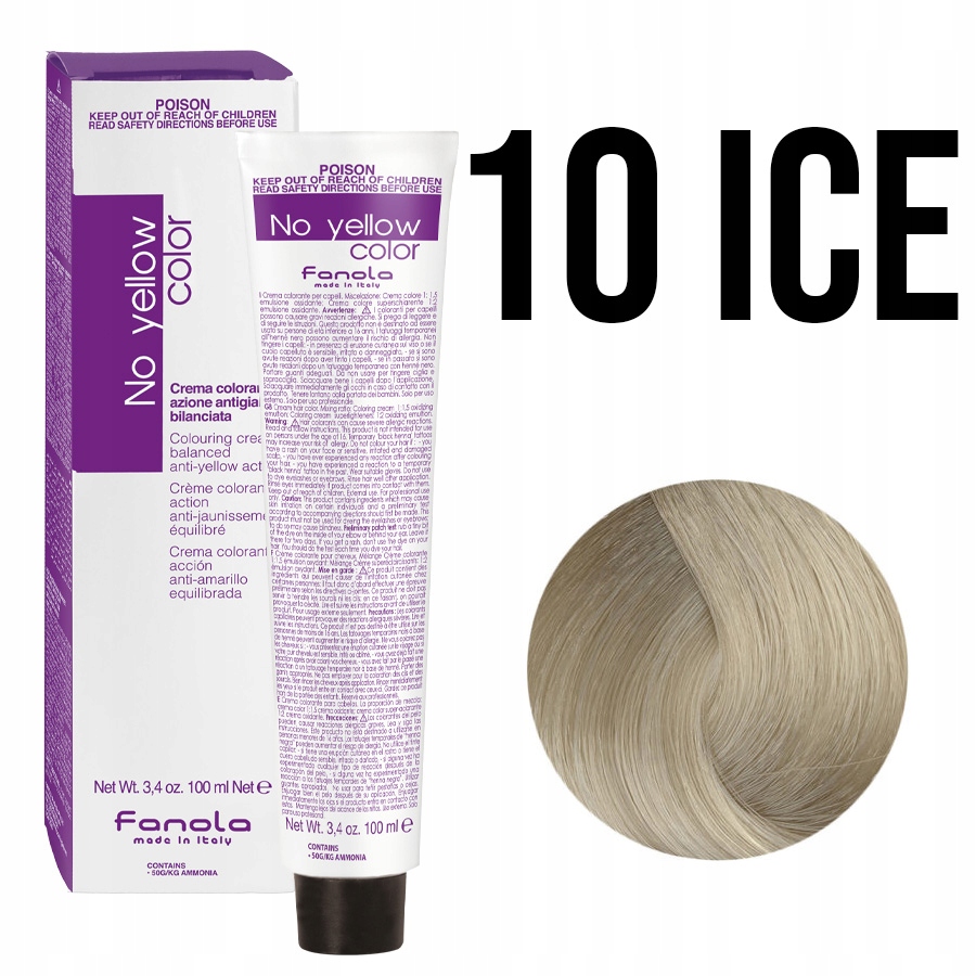 

No Yellow Color Farba 10 Ice Blonde 100ML Fanola