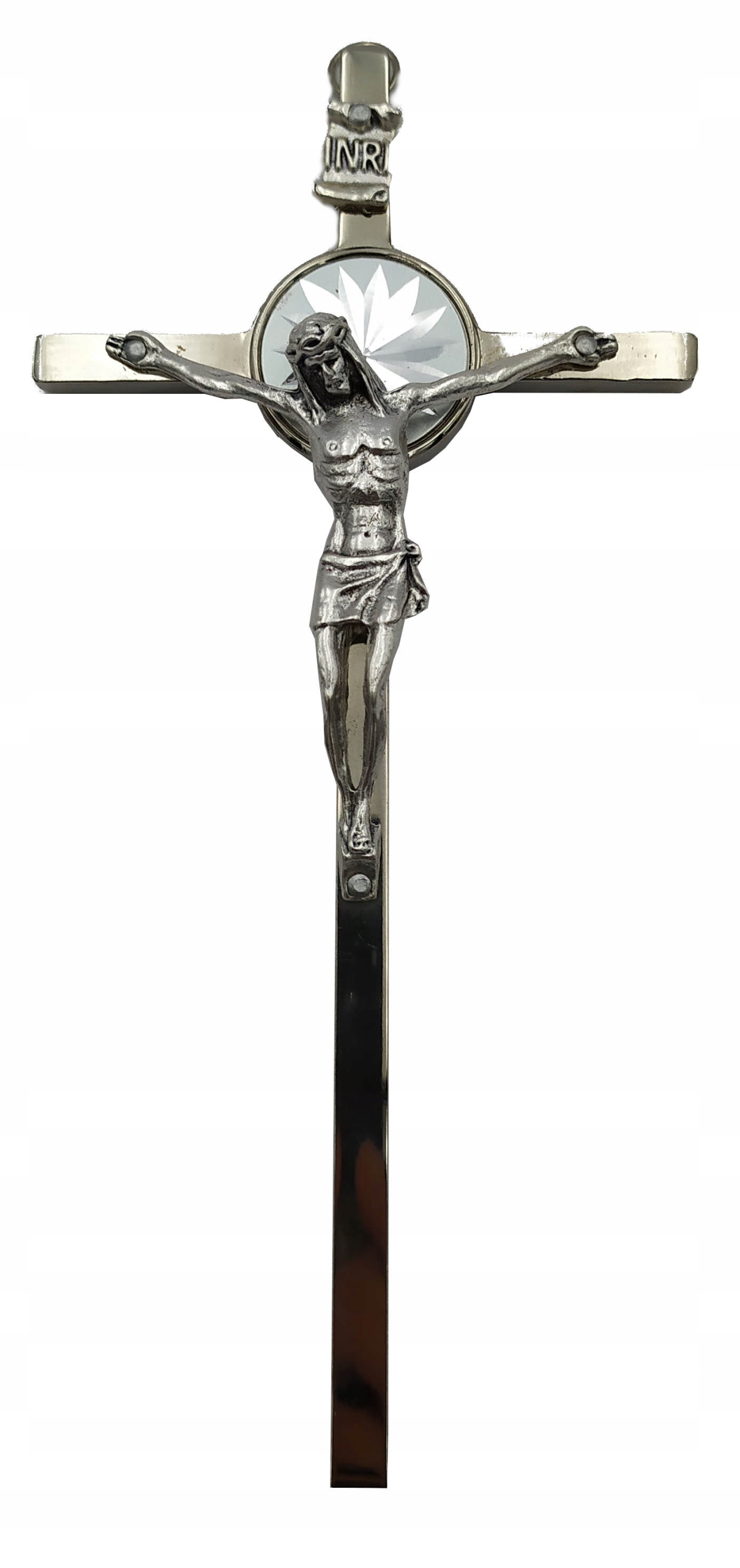 

Metalowy Srebrny Krzyż Na Ścianę 17 CM