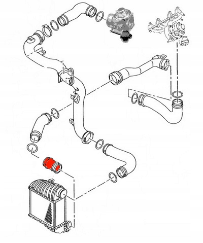 Przewod rura intercoolera VW BORA 1 9TDI ASZ Part number R25336