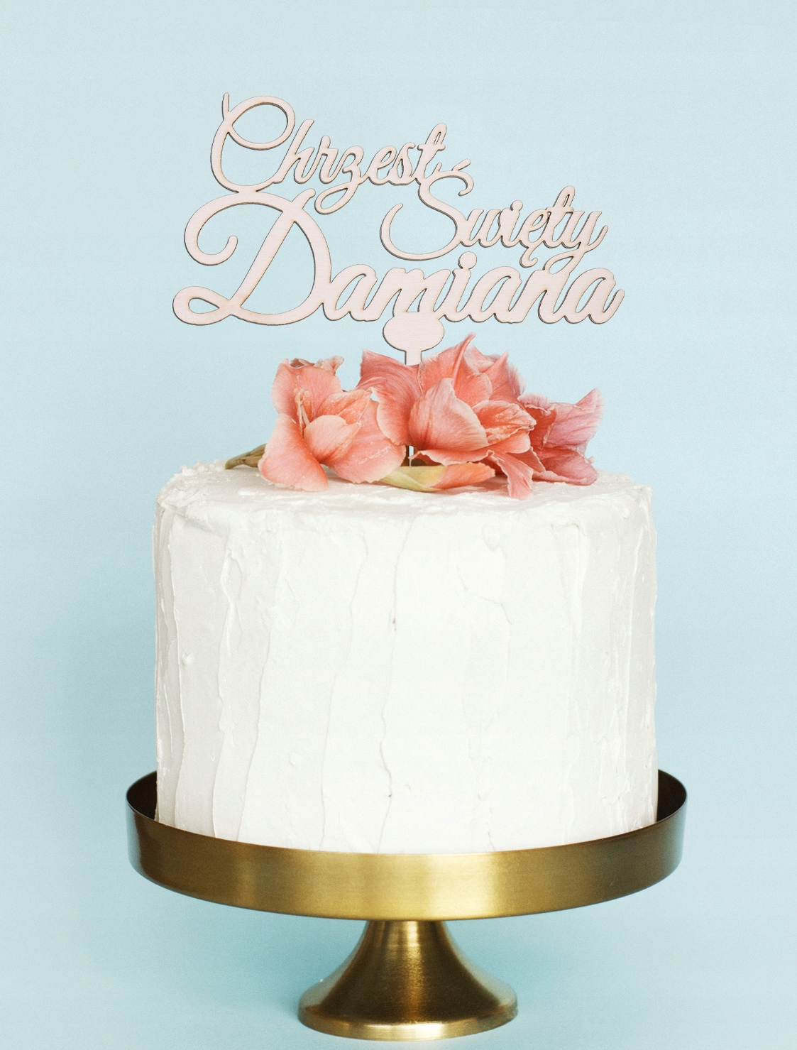 TOPPER NA TORT CHRZEST/URODZINY NAPIS IMIĘ Rodzaj ozdoby cukrowe