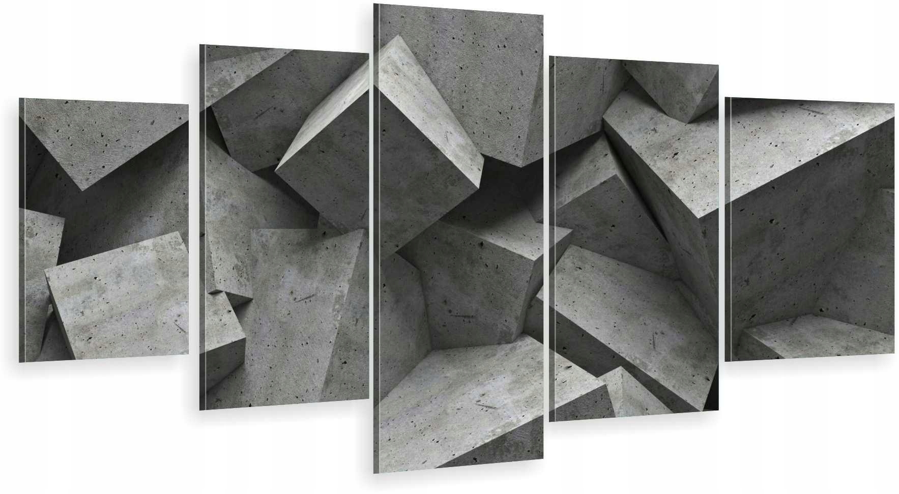 

Tryptyk 5-CZĘŚCI Na Ścianę Geometria Szarość 980WZ