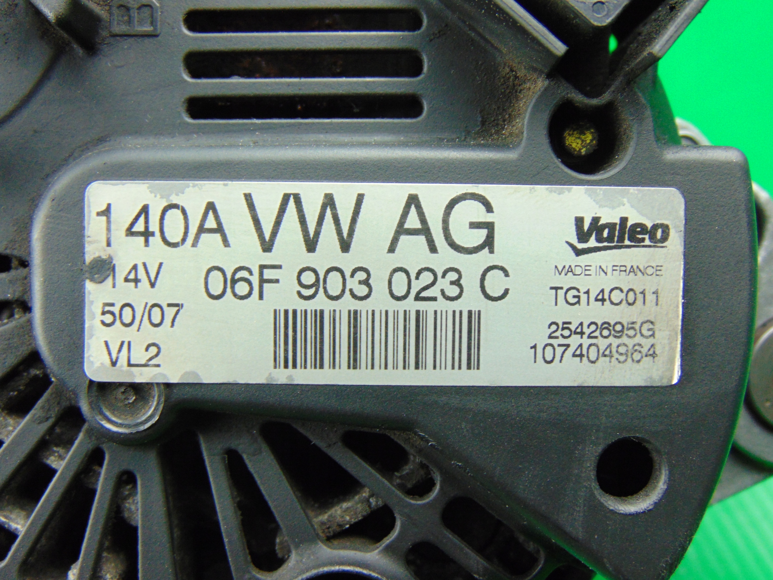 Alternator 140A 1,9TDI 06F903023C BKC BXE BLS BJB Numer katalogowy części 06F903023C