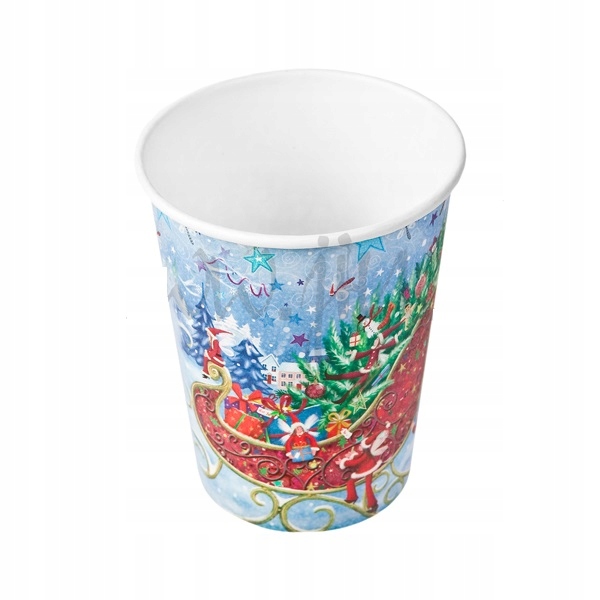 

Kubki papierowe świąteczne 250 ml Sanie 30 sztuk