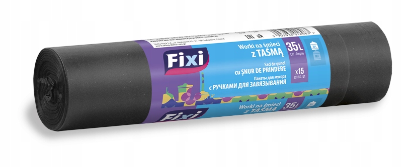 

Worki na śmieci Z Taśmą 35L 15 szt Fixi