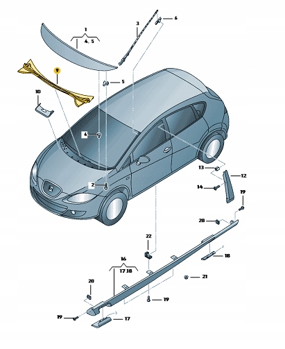PODSZYBIE RYNNA PODSZYBIA SEAT LEON 1P NOWE ASO Numer katalogowy części 1P0853185B