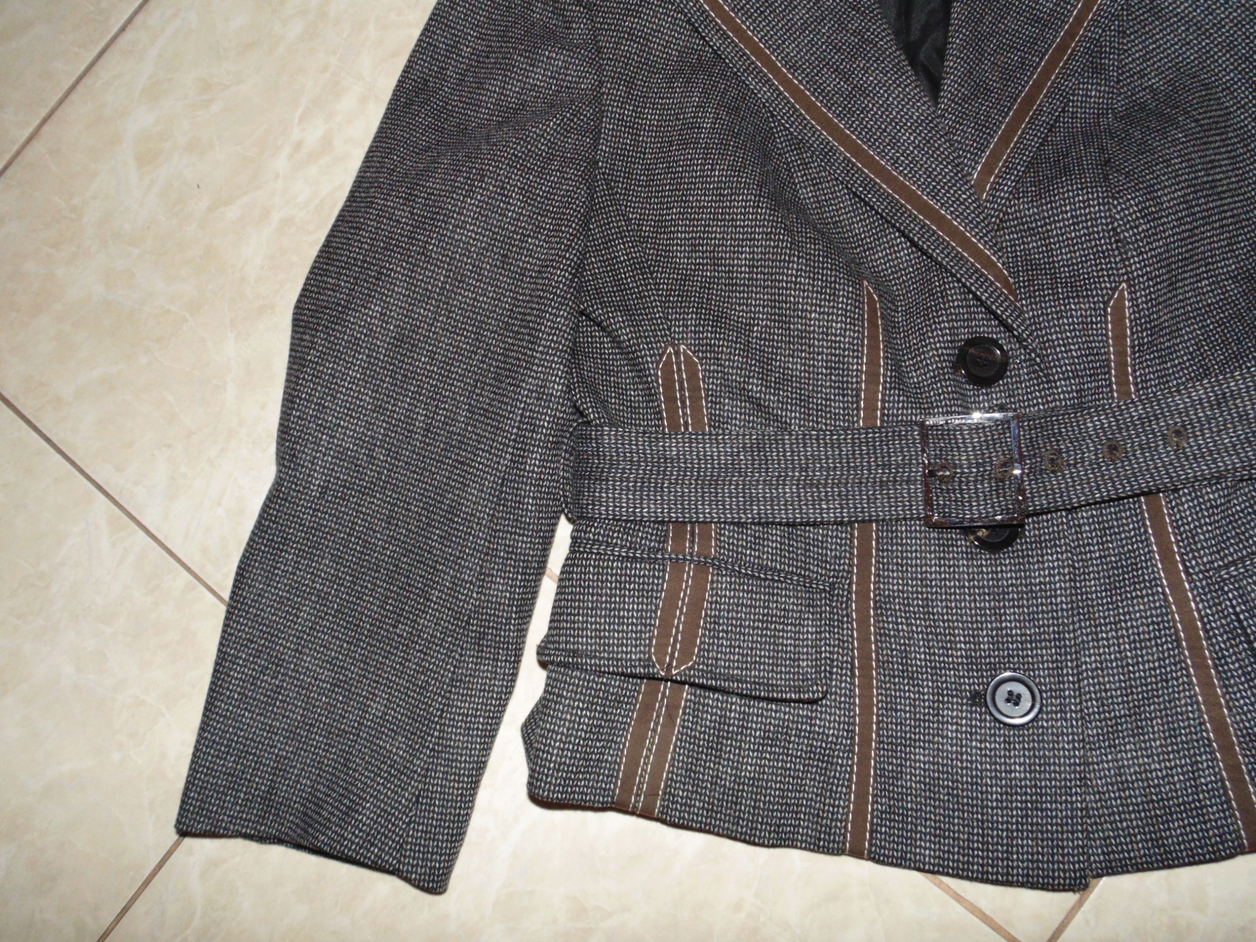 KAREN MILLEN M MARYNARKA ŻAKIET TALIOWANA WEŁNA Rodzaj rozpinane