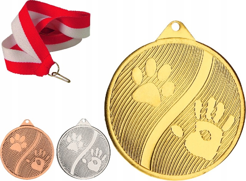 

Piękny Medal Dla Psa Kota 50mm +szarfa +grawerka