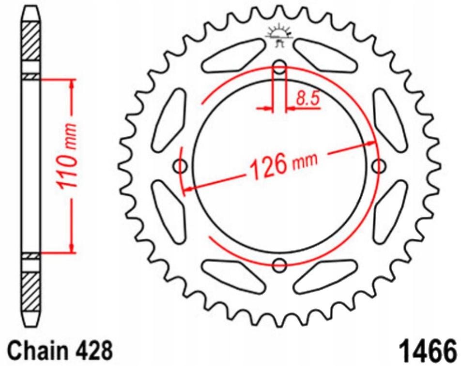 Zadní ozubené kolo Jt R1466 44-47Z Kawasaki Klx 125 D