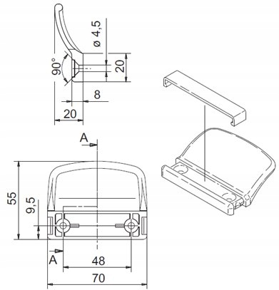 ZATRZASK BALKONOWY POCHWYT OKNO DRZWI ANTRACYT Marka Medos