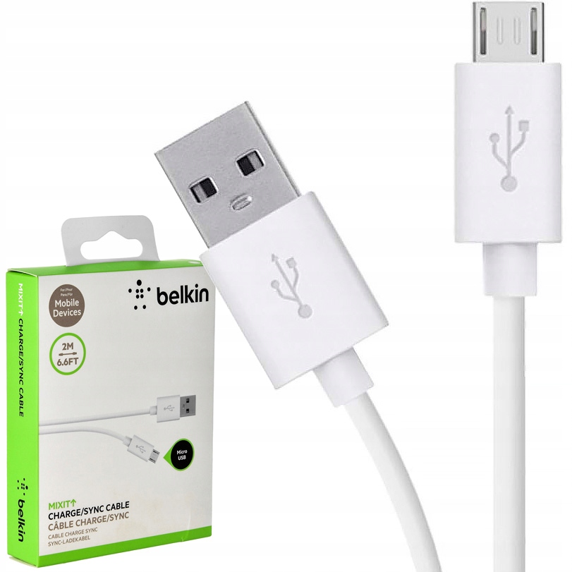 

Kabel 2m, Usb-a 2.0 / MicroUSB, Belkin Mixit