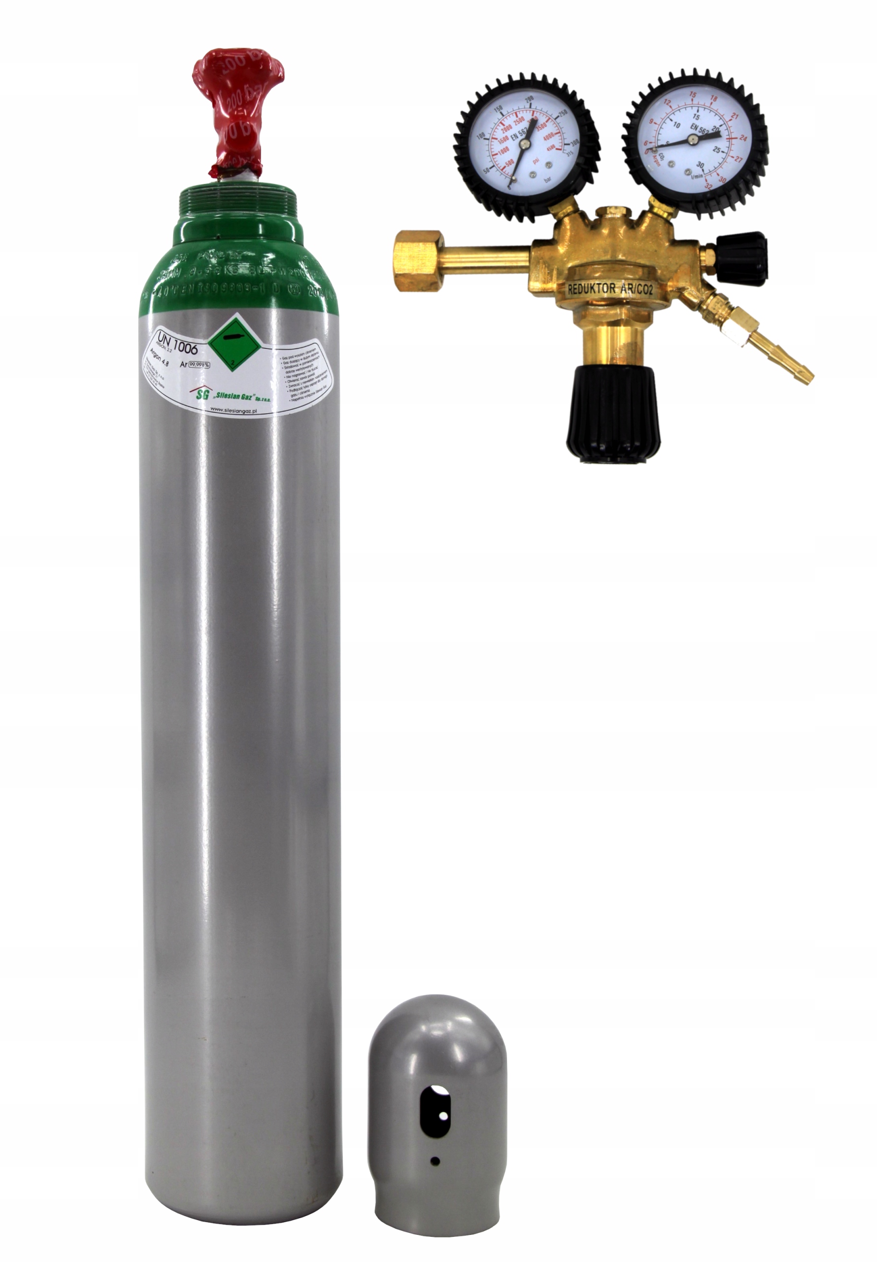 Set Lahev Argon 200 Bar 8L Ar 99,9% Reduktor Maxi Ar/CO2