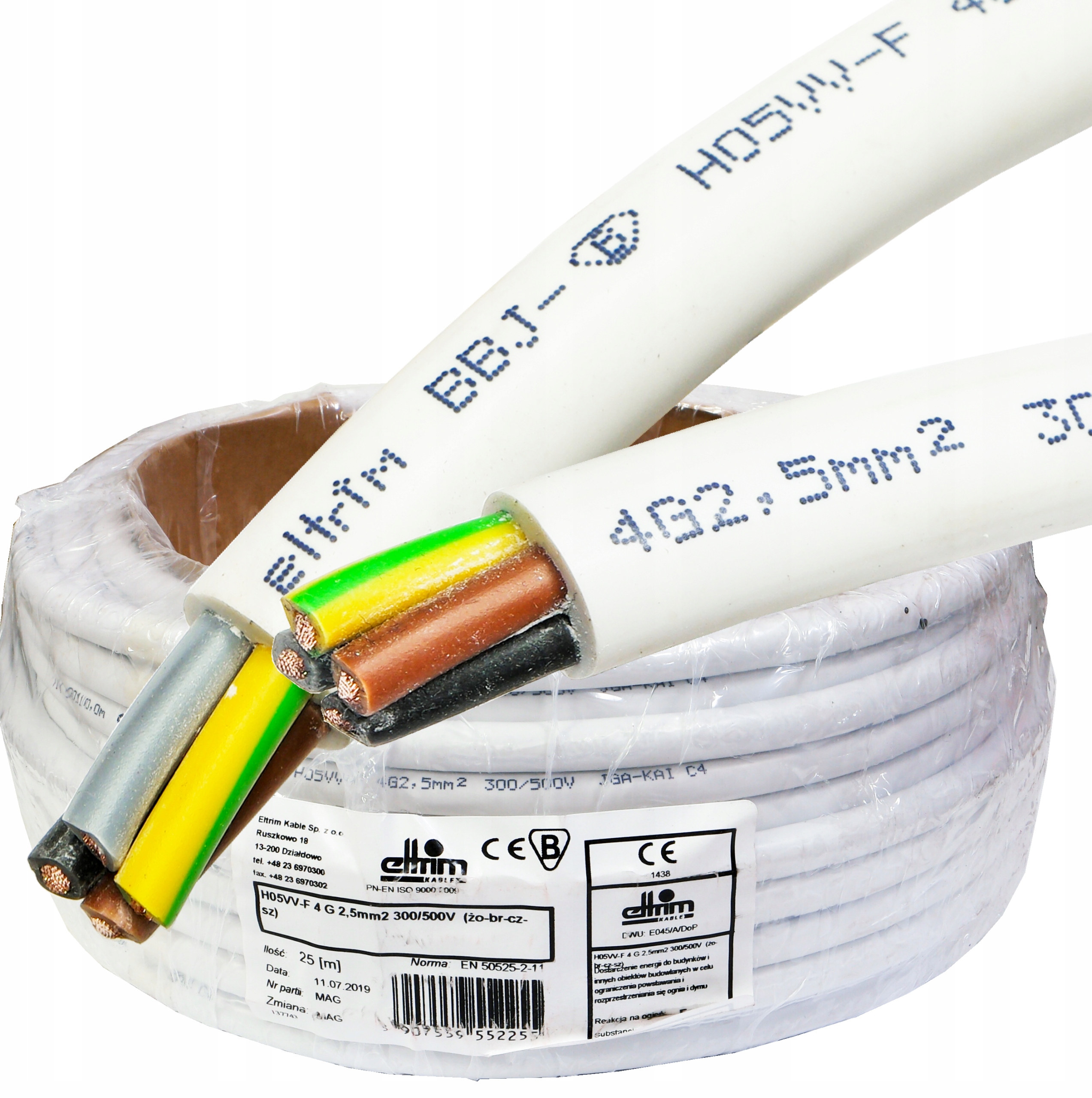 Kábel Owy 4x2,5 mm Linka Cu okrúhla 25 m