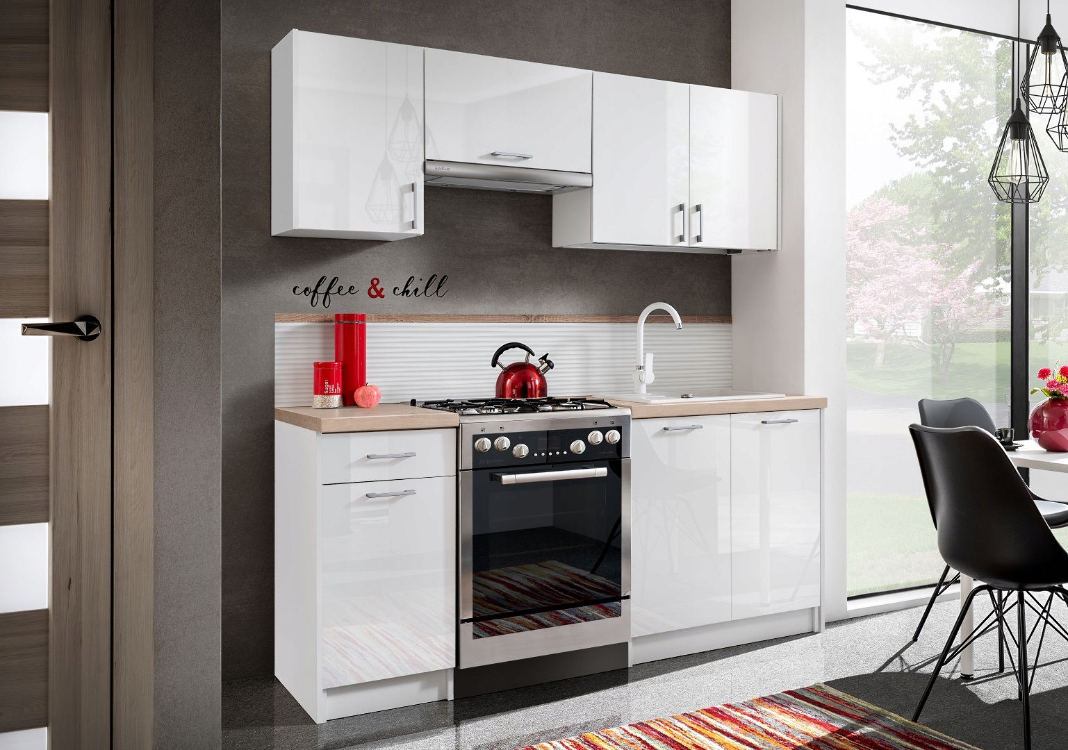 Meble Kuchenne Max Biały Połysk 1,8 m