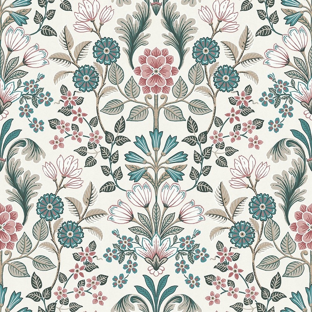 

Tapeta Ścienna Zmywalna Kwiaty Retro Folk Escapade