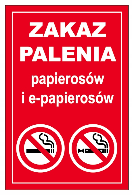

Zakaz Palenia Tabliczka 20x30 Pcv 5mm