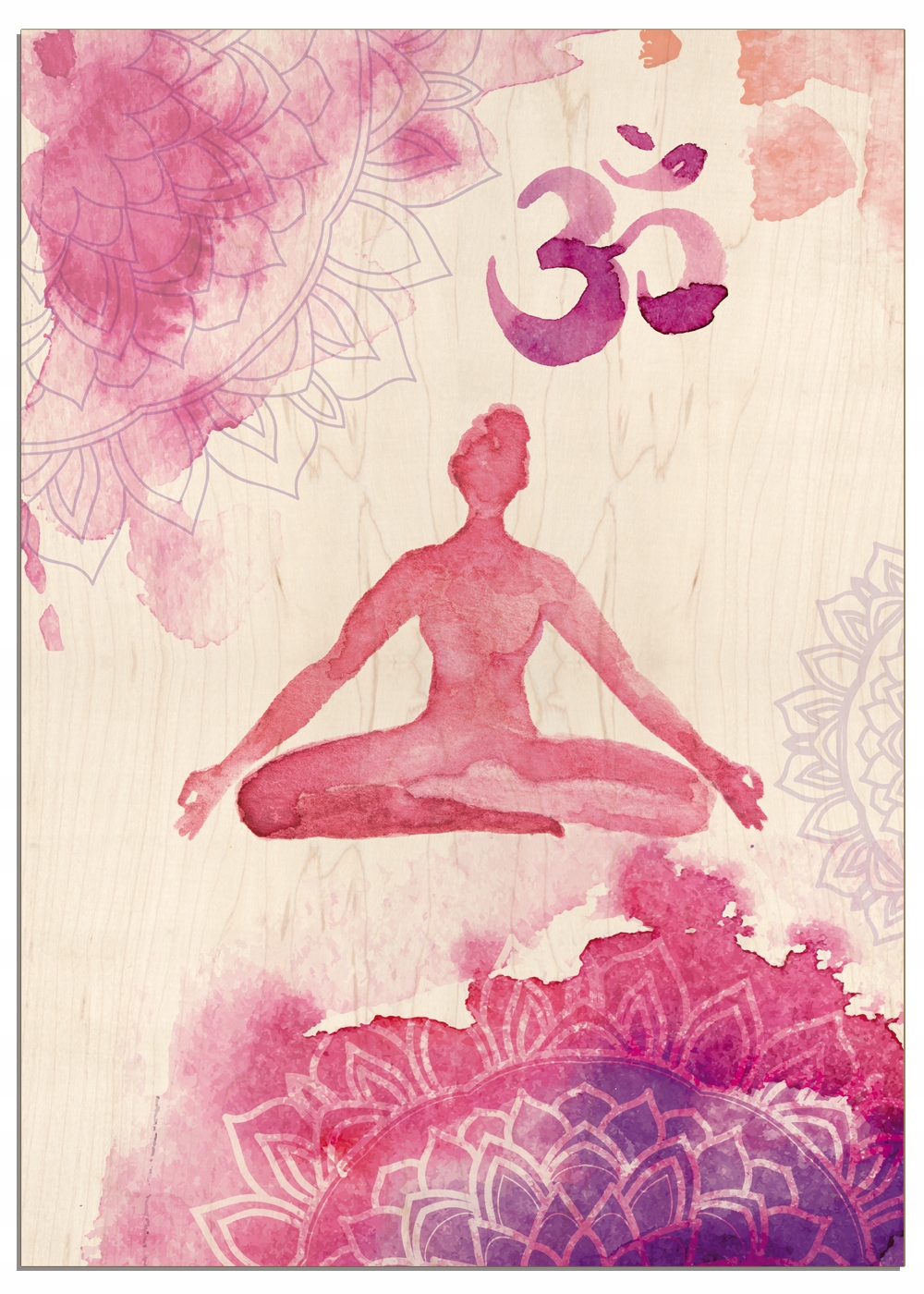 

Obraz 40x56 Yoga Om prezent na drewnie joga plakat