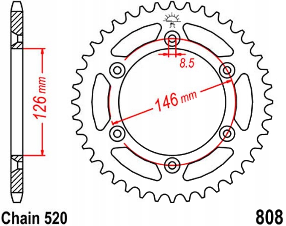 Zadní ozubené kolo Suzuki Rm-z 250 07-19 Nové