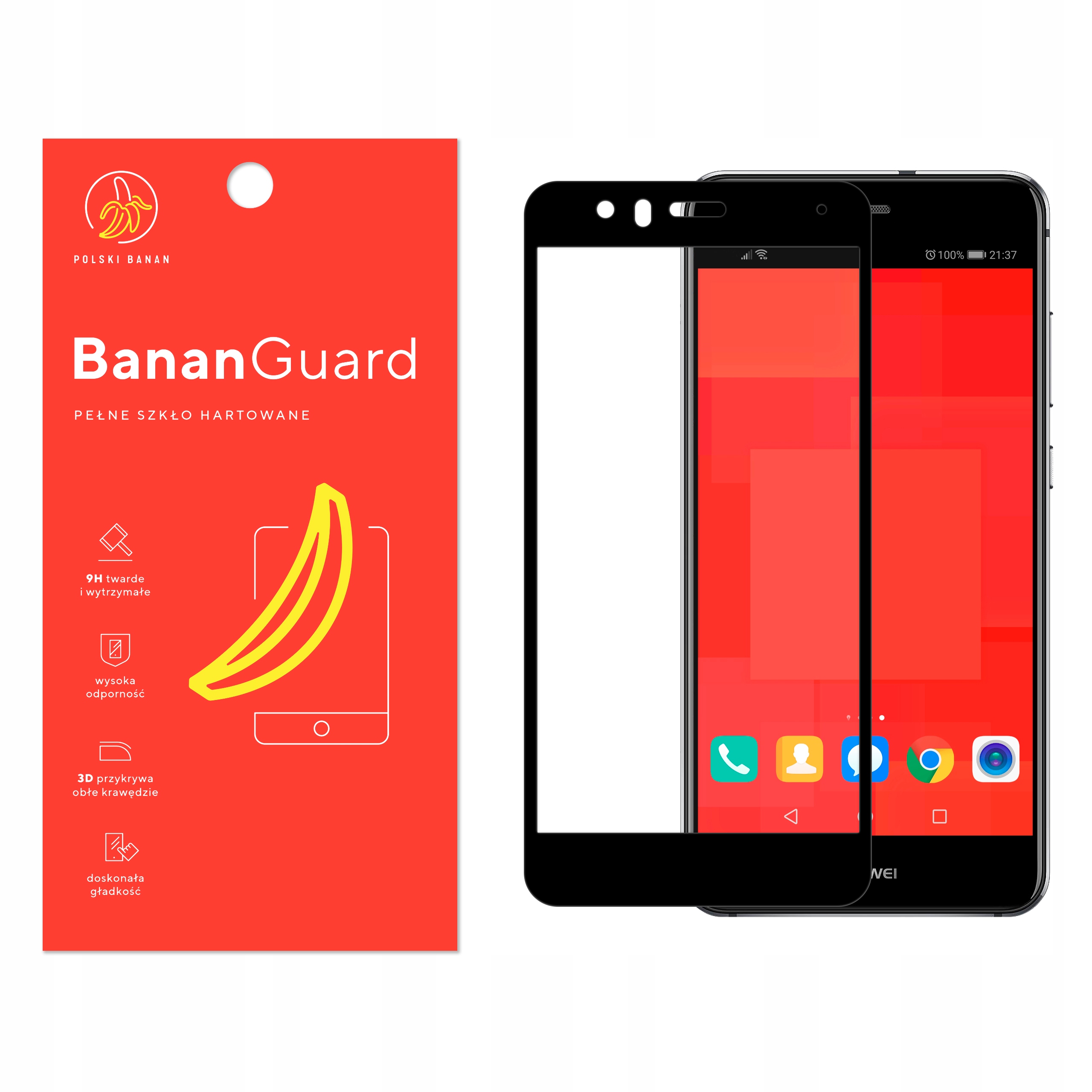 

Szkło Hartowane 3D do Huawei P10 Lite Czarne