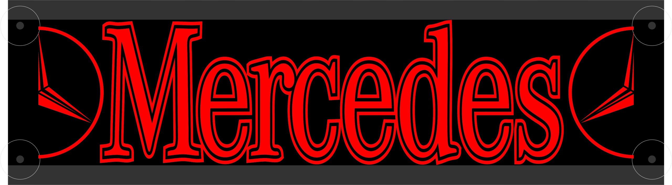 MERCEDES 50X14 LED LED nameplate + FREE