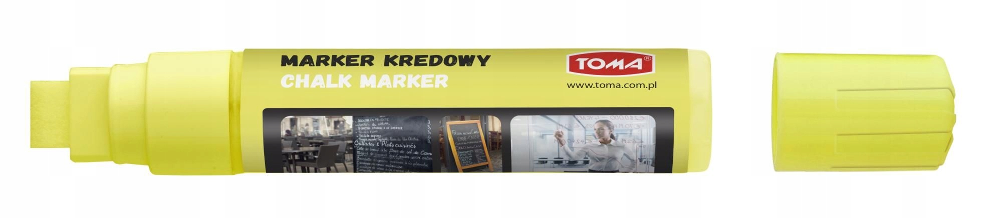 Marker srebrny KREDOWY 15x8mm ścięty do tablicy szyby potykaczy TO-290 TOMA Kolor inny