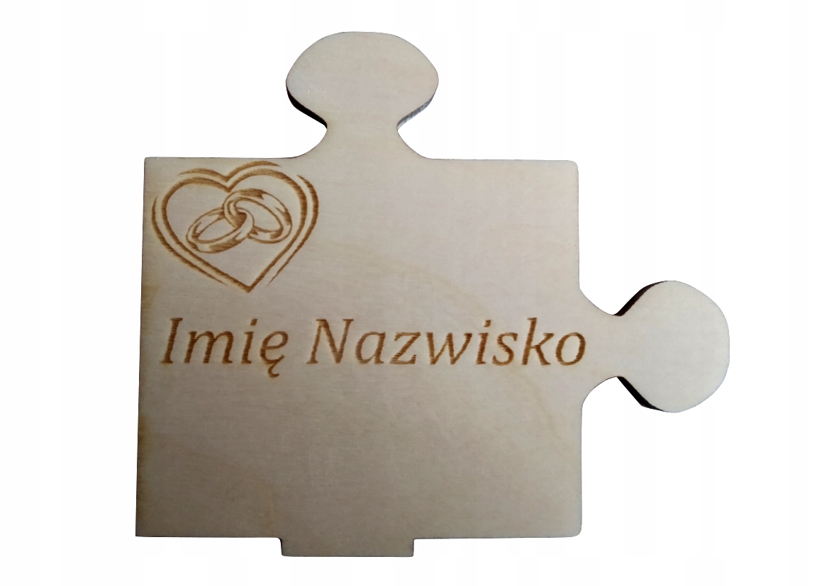 Winietki Puzzle Ślub Wesele Grawer goście Kolor dominujący inny