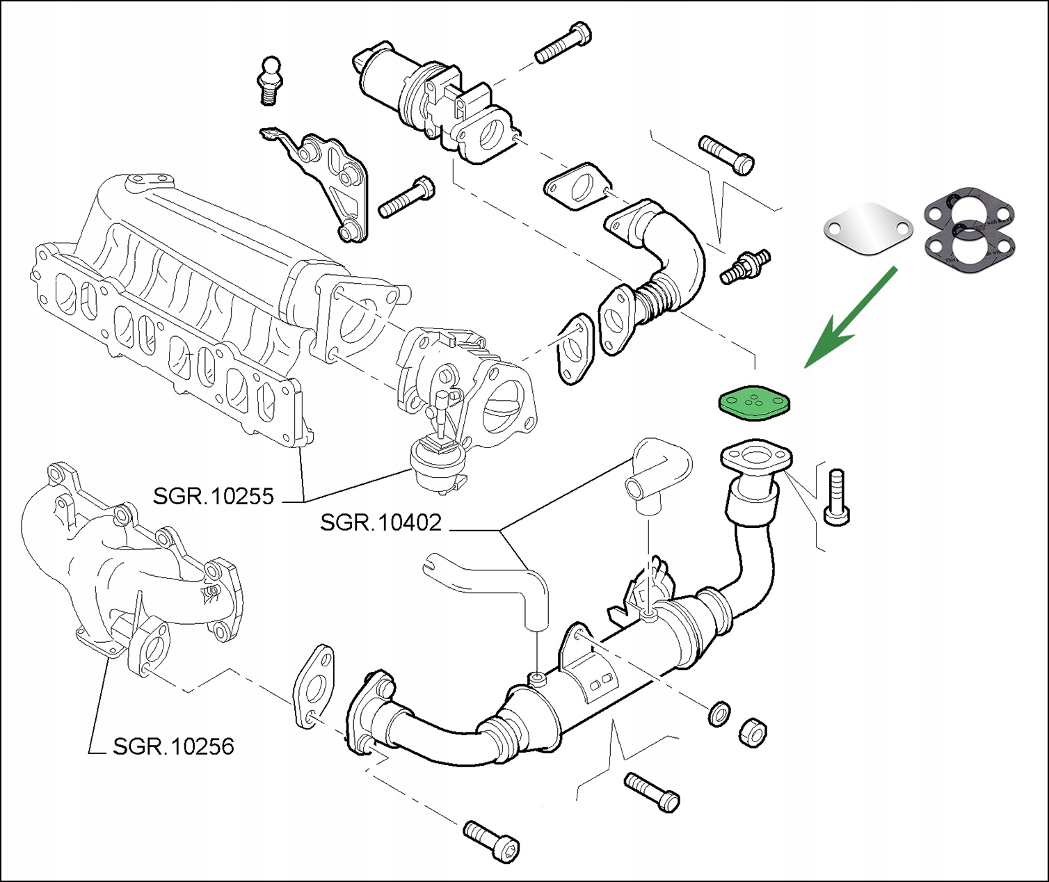 Zaślepka EGR 1.9 CDTi OPEL Vectra C Zafira B Typ silnika Diesel