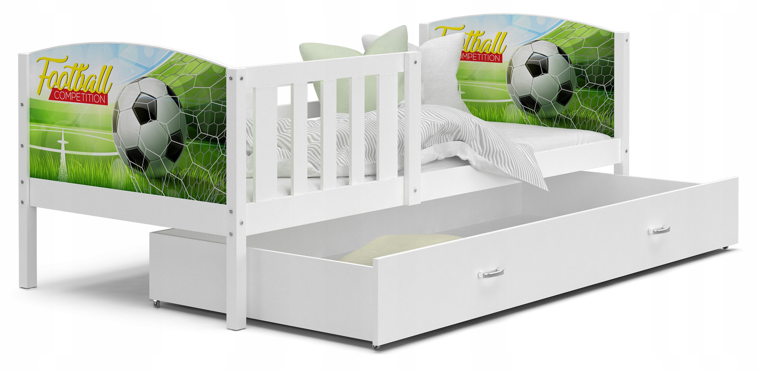 Łóżko dziecięce 190x80 białe z grafiką OLAF